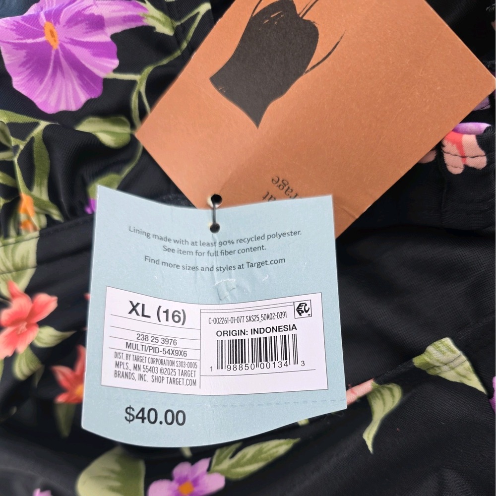 Shade & Shore Women's One Piece Floral Swimsuit XL Tropical Tummy Control (501) - Picture 6 of 6